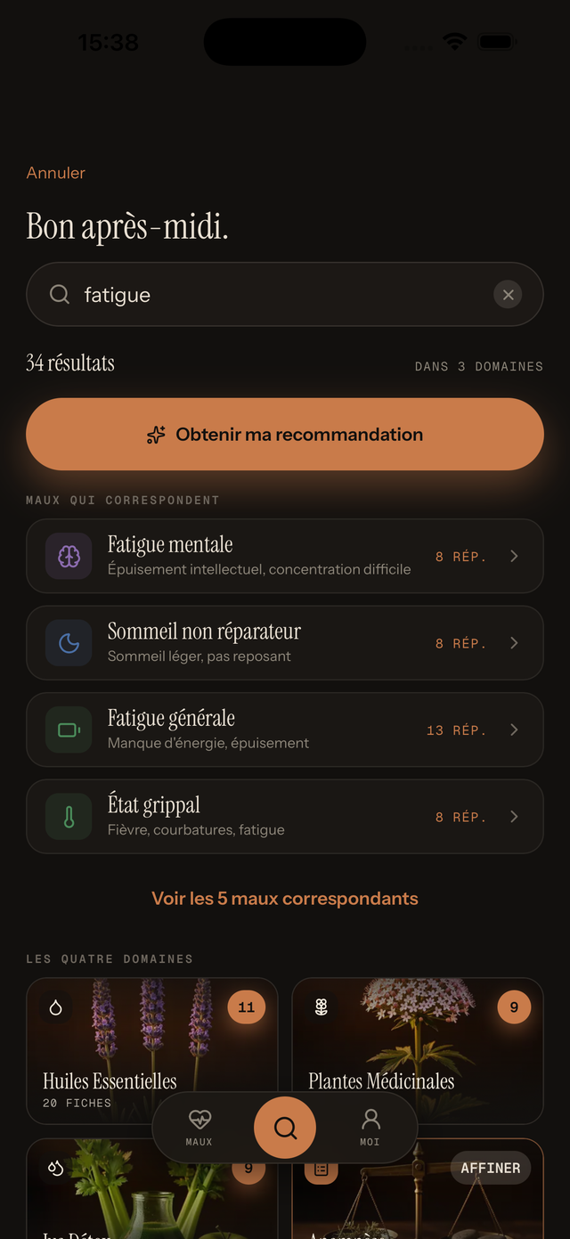 AromaiA — recherche de symptômes