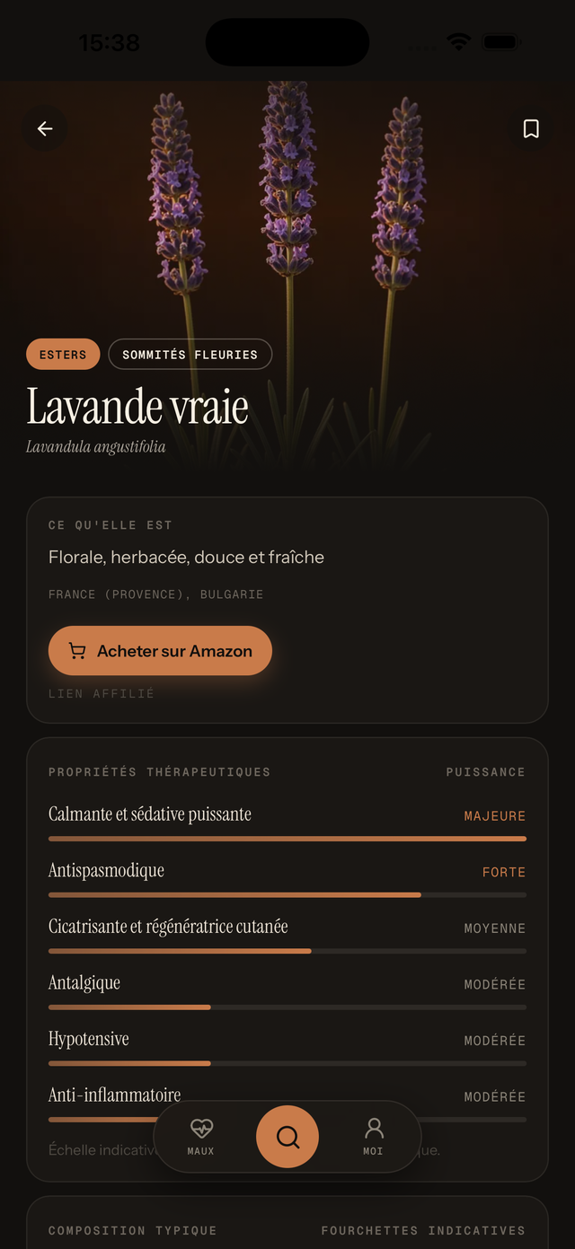 AromaiA — fiche d'huile essentielle